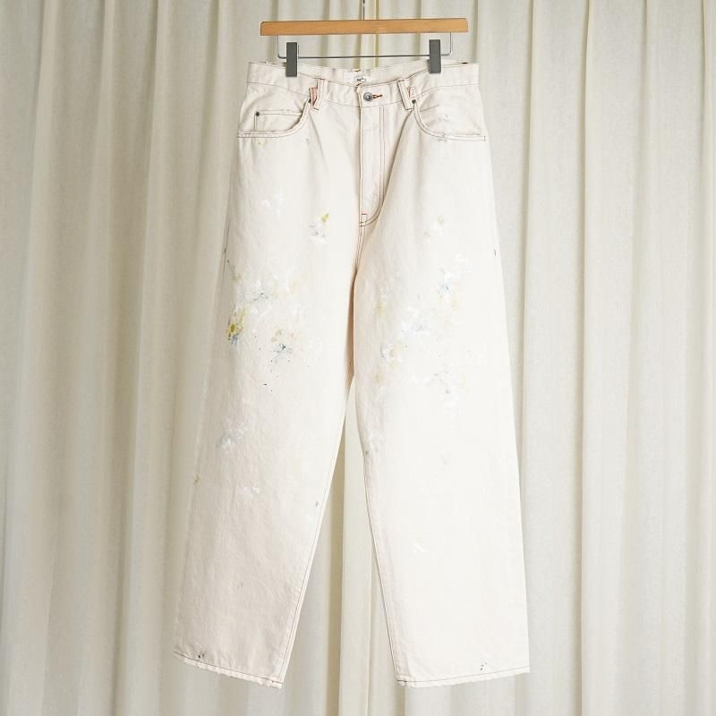 23AWۡsaby Х KAMATA DENIM TROUSERS TYPE 01 VINTAGE / KINAIRI PAINT VINTAGE