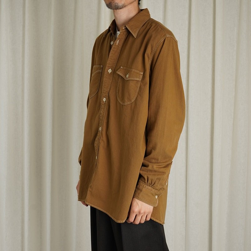 【MAATEE＆SONS マーティーアンドサンズ】 COTTON CHINO MAD WORK SHIRTS / CHINO BEIGE -  Avelia ONLINE STORE