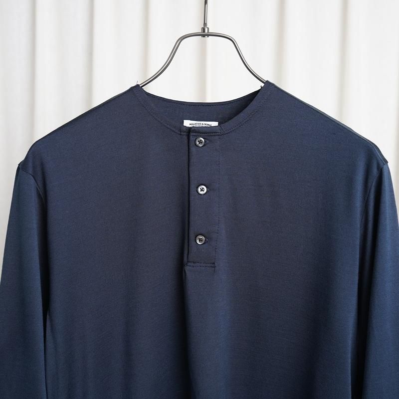  MAATEESONS ޡƥɥ󥺡 2/240 SILK PIQUE HENRY TEE / NAVY