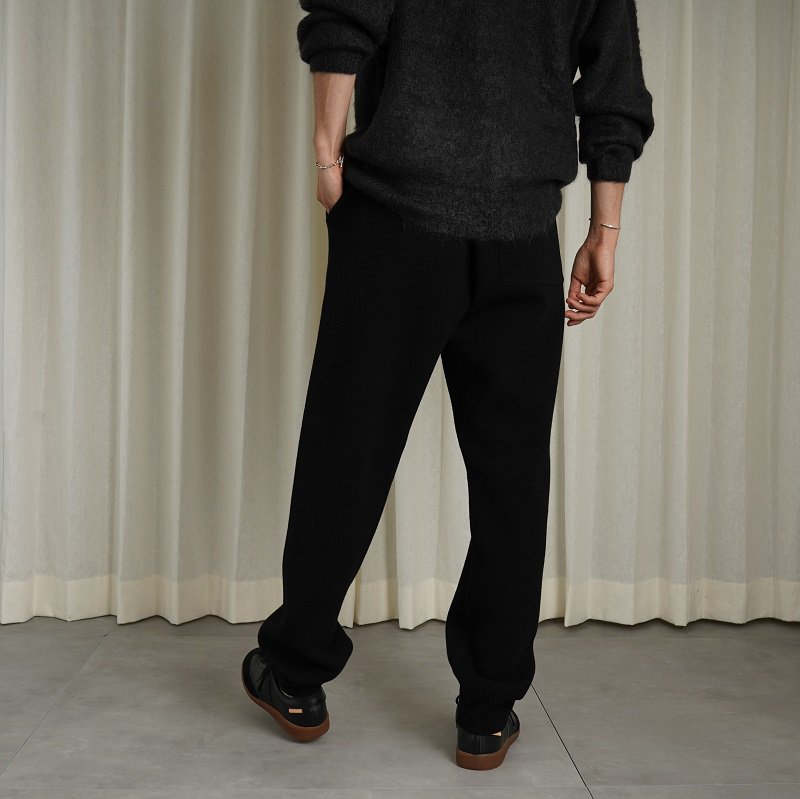 23AW】 【AURALEE オーラリー】 HEAVY MILANO RIB KNIT PANTS / BLACK