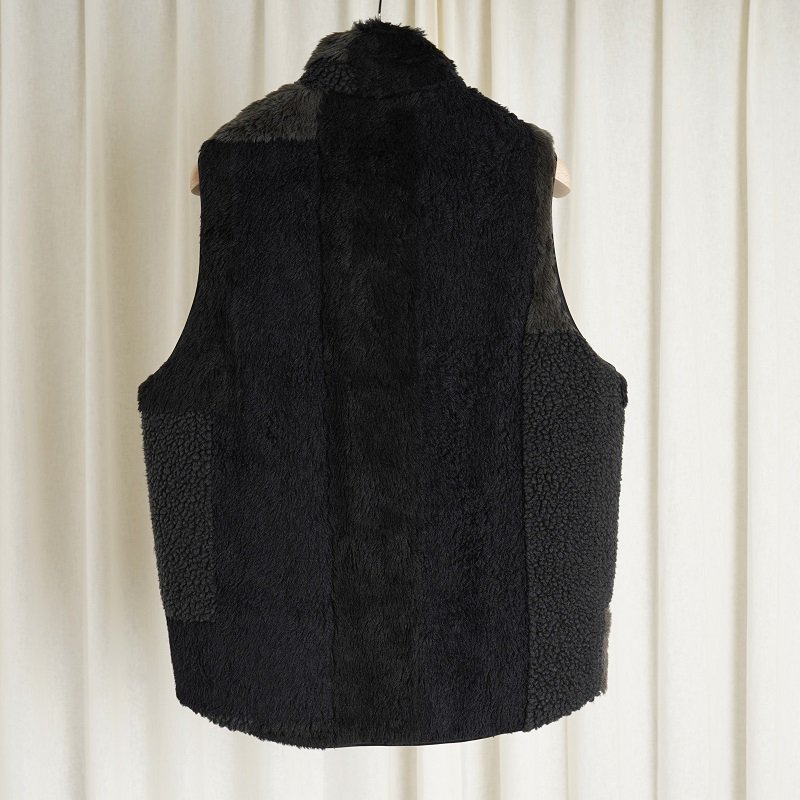 YOKE ヨーク】 JACQUARD BOA VEST / BLACK - Avelia Online Store