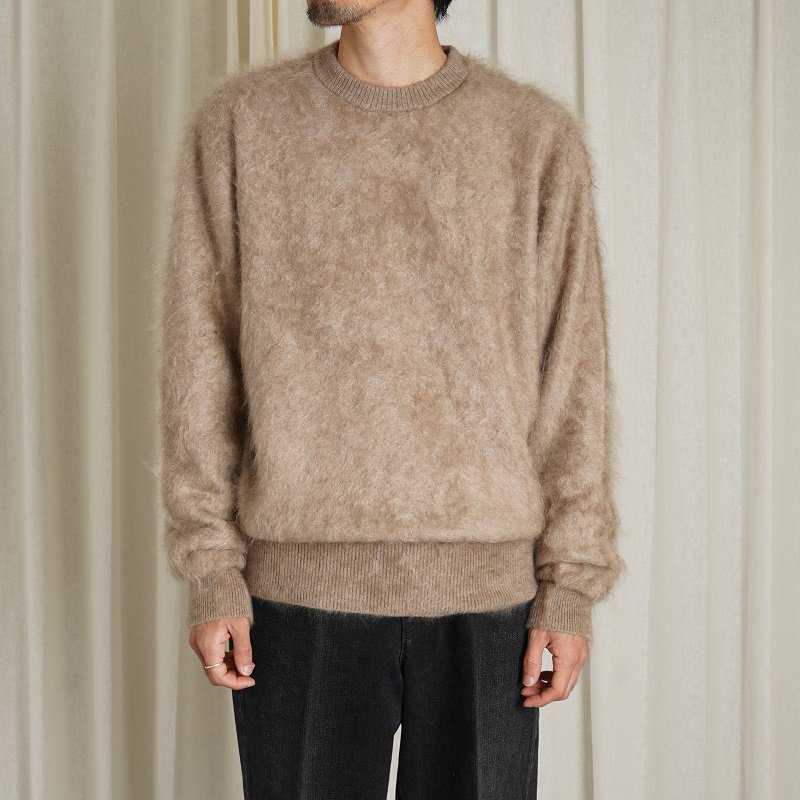 【MAATEE＆SONS マーティーアンドサンズ】 CASHMERE SHAGGY 1 P/O SWEATER / NATURAL BROWN -  Avelia ONLINE STORE