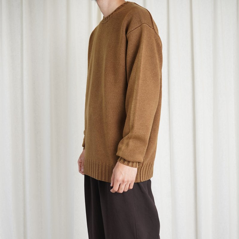 AURALEE オーラリー】 WASHED FRENCH MERINO KNIT P/O / BROWN