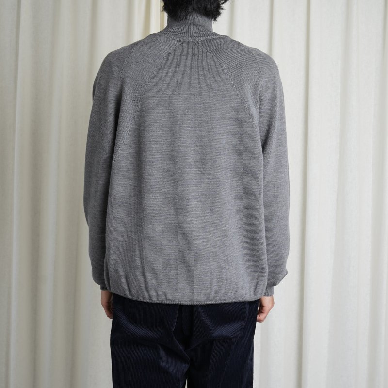 【BATONER バトナー】 SIGNATURE AGING WOOL TURTLE NECK / GRAY - Avelia ONLINE STORE