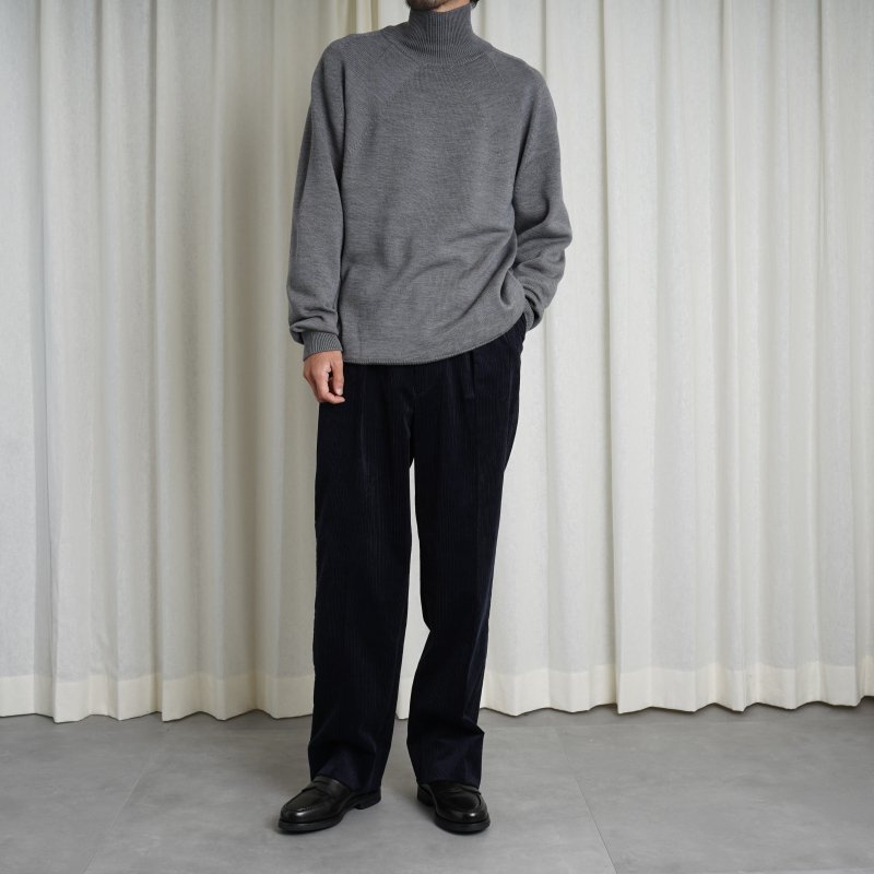 【BATONER バトナー】 SIGNATURE AGING WOOL TURTLE NECK / GRAY - Avelia ONLINE STORE