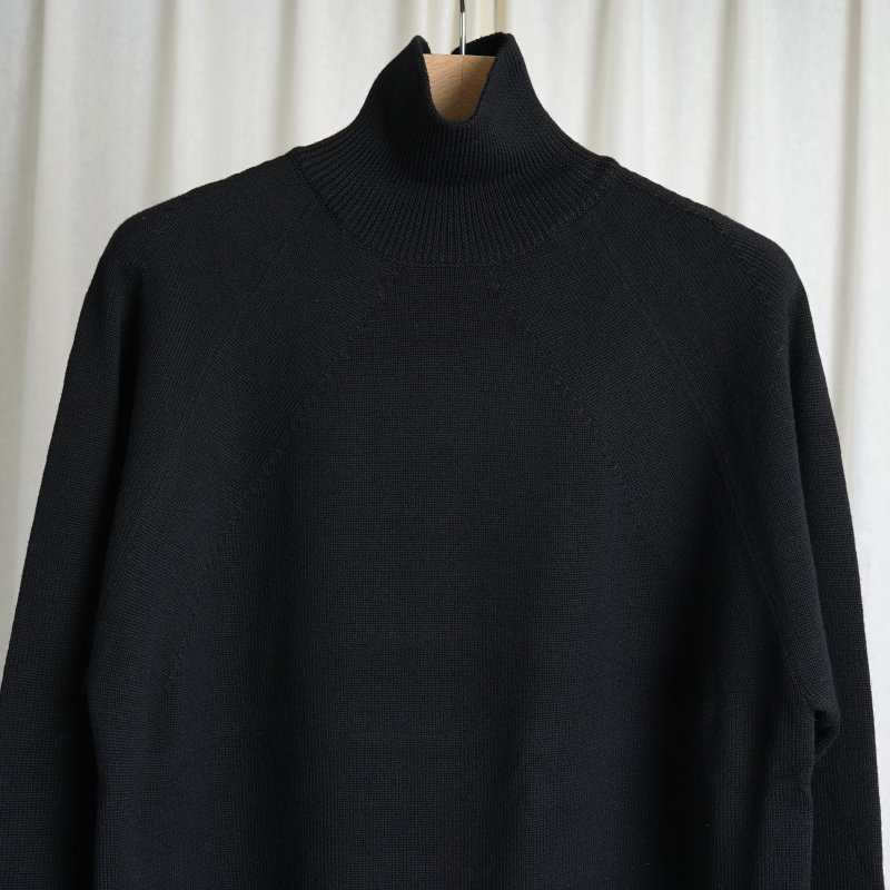 【BATONER バトナー】 SIGNATURE AGING WOOL TURTLE NECK / BLACK - Avelia ONLINE  STORE