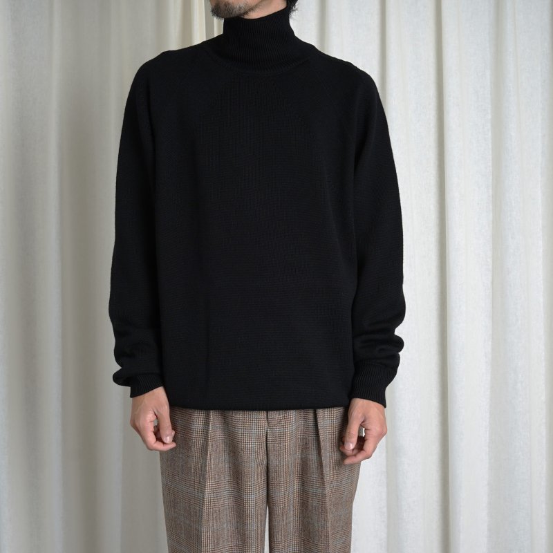 BATONER バトナー】 SIGNATURE AGING WOOL TURTLE NECK / BLACK ...