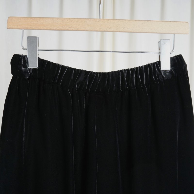 WIRROW ウィロウ】 VELVET DRAWSTRING PANTS -UNISEX- / BLACK Avelia