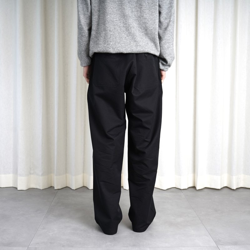 24SS AURALEE ꡼ WASHED FINX SILK CHAMBRAY BELTED PANTS / BLACK CHAMBRAY