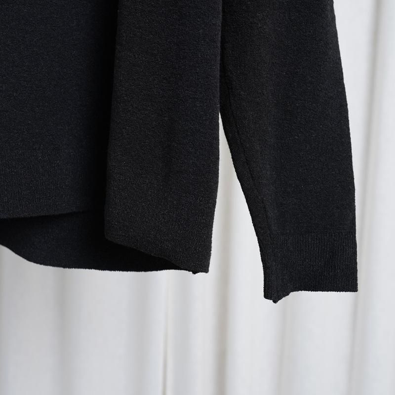 YAECA 䥨CONTEMPO 2WAY CREW NECK KNIT / DARK CHARCOAL
