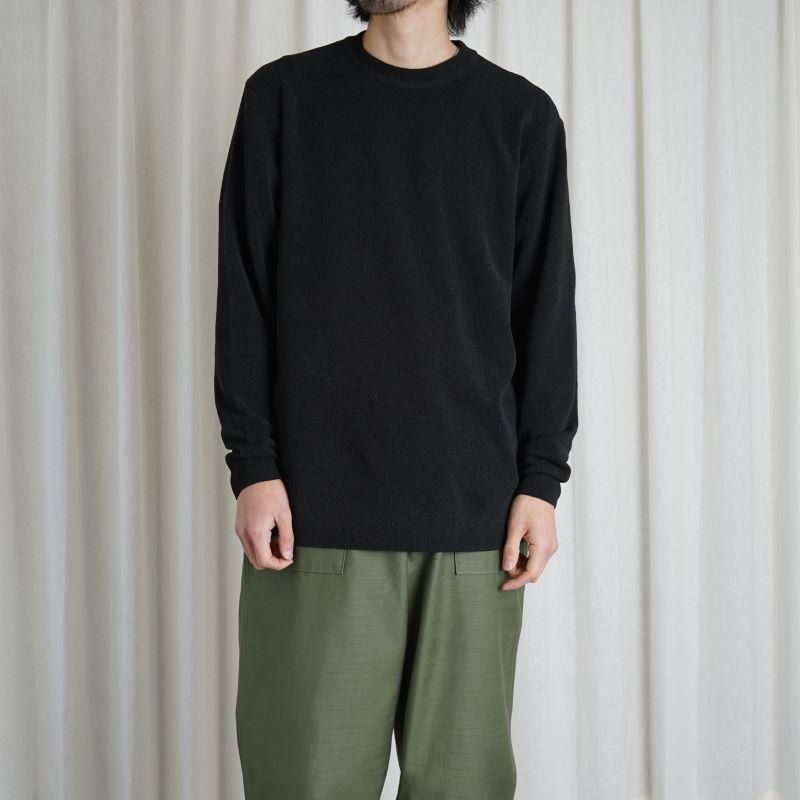 YAECA 䥨CONTEMPO 2WAY CREW NECK KNIT / DARK CHARCOAL
