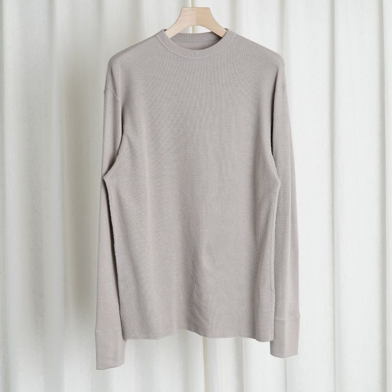 24SSۡCIOTA  Honeycomb Mesh Long Sleeve T-shirt /  MEDIUM BEIGE