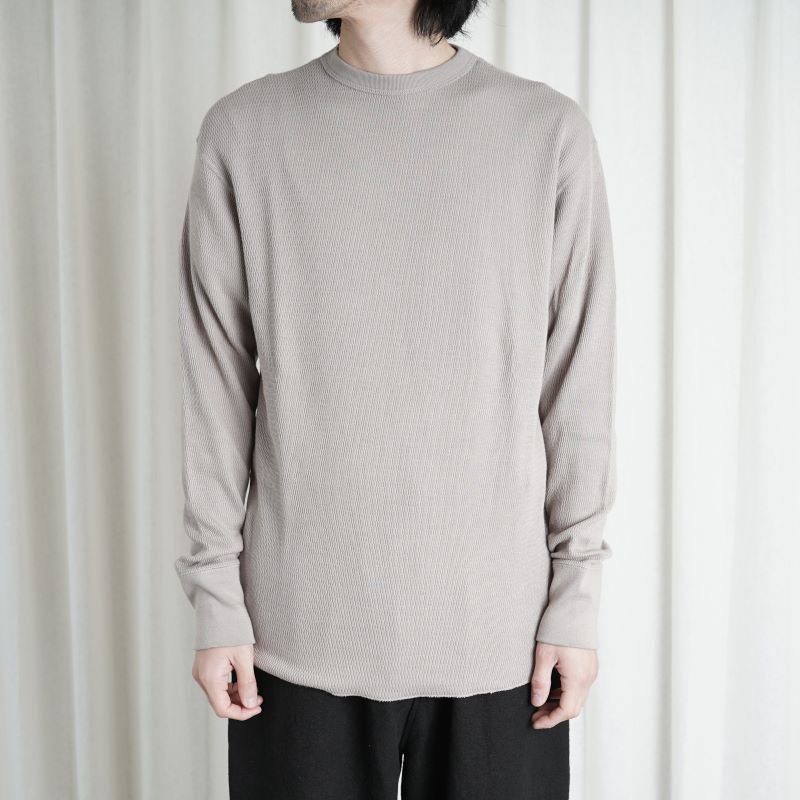 24SSۡCIOTA  Honeycomb Mesh Long Sleeve T-shirt /  MEDIUM BEIGE