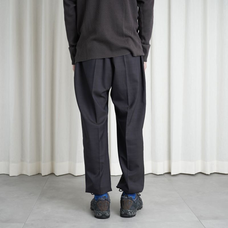 24SSۡCale   TASMANIA WOOL EASY TROUSERS / NAVY CHECK
