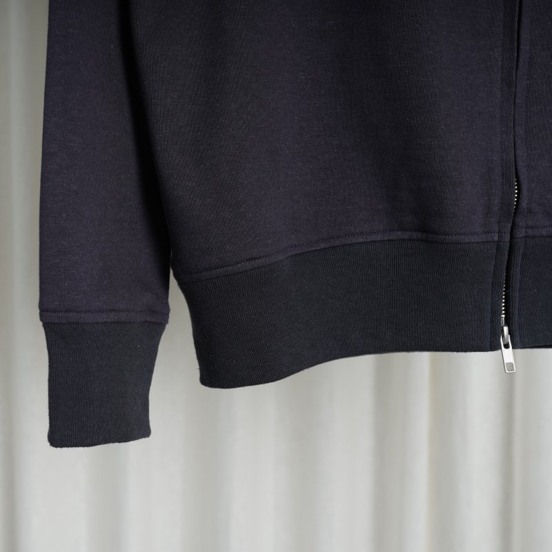 【Cale カル】 SUPIMA COTTON HEMP SWEAT ZIP BLOUSON / NAVY - Avelia ONLINE STORE