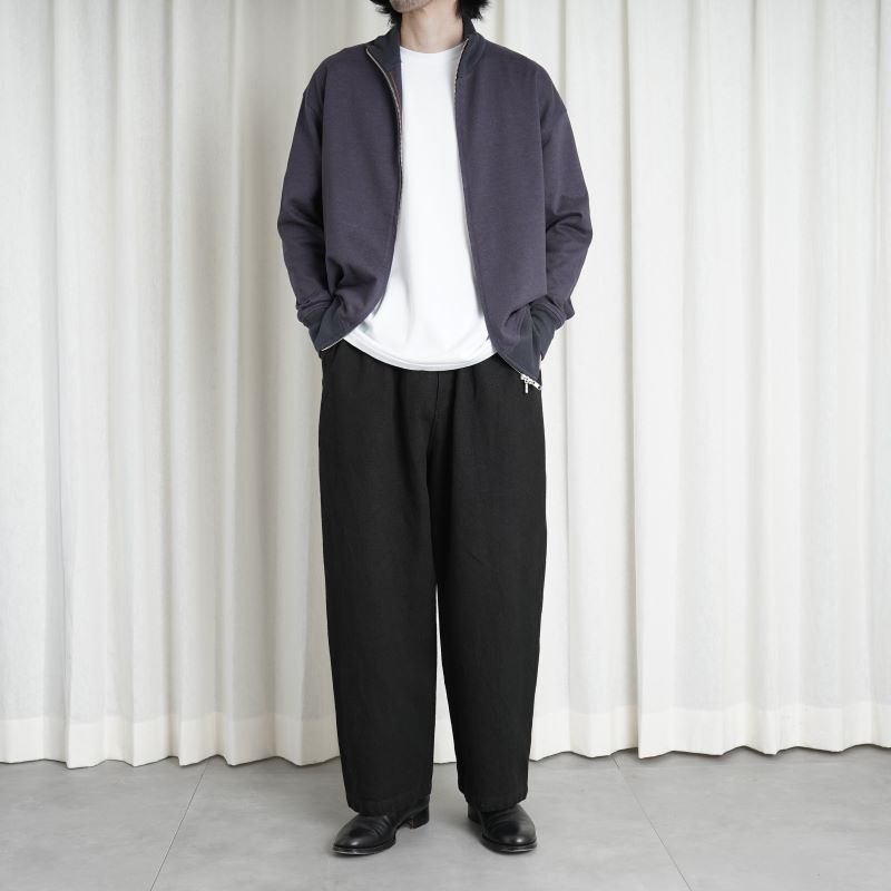 Cale カル】 SUPIMA COTTON HEMP SWEAT ZIP BLOUSON / NAVY - Avelia