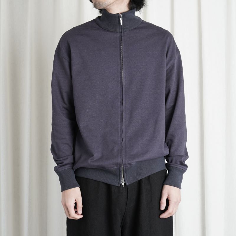 Cale カル】 SUPIMA COTTON HEMP SWEAT ZIP BLOUSON / NAVY - Avelia