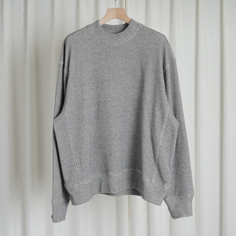 【24SS】【Cale カル】  COTTON SILK WAFFLE PULLOVER / GRAY