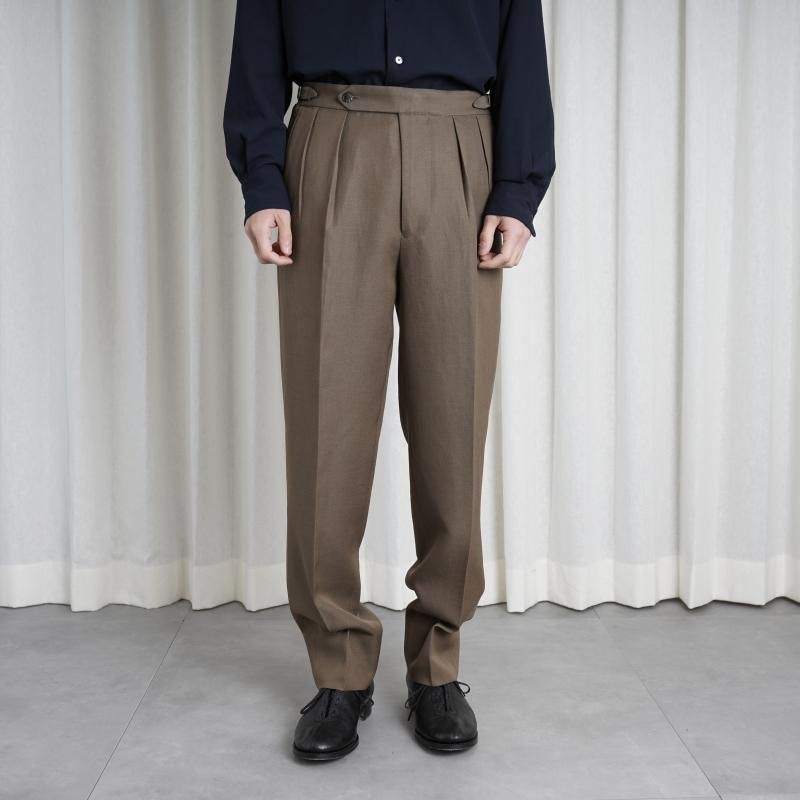 HEUGN 桼 AARON 2P TAPERD WOOL LINEN / BROWN