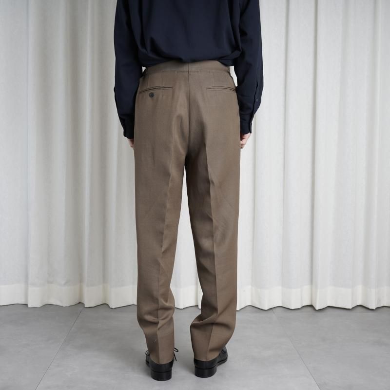HEUGN 桼 AARON 2P TAPERD WOOL LINEN / BROWN