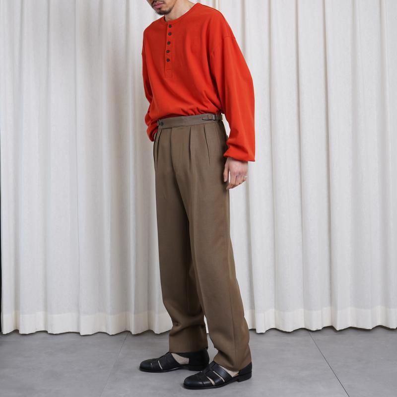 HEUGN 桼 AARON 2P TAPERD WOOL LINEN / BROWN