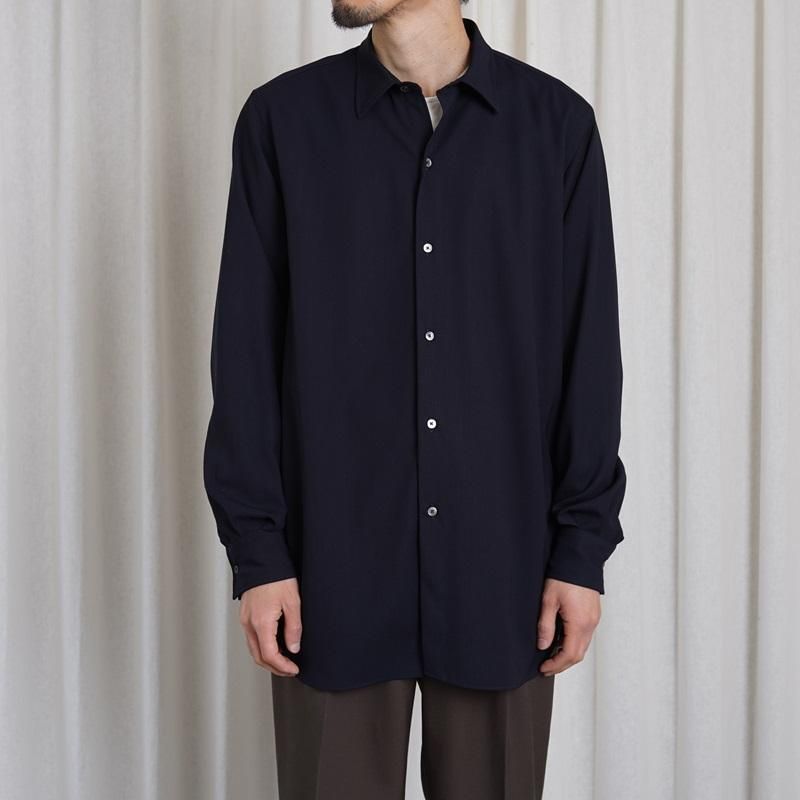 HEUGN 桼 JAMES REG SHIRTS WOOL  / NAVY