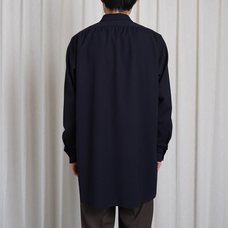 HEUGN 桼 JAMES REG SHIRTS WOOL  / NAVY