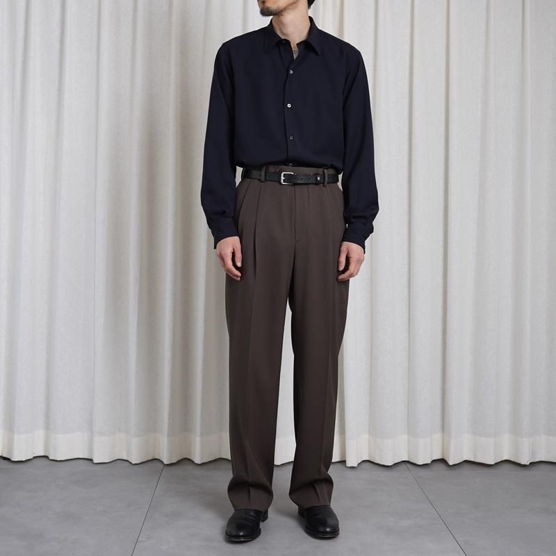 HEUGN 桼 JAMES REG SHIRTS WOOL  / NAVY