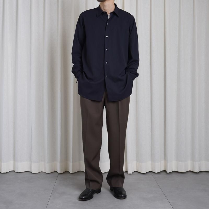 HEUGN 桼 JAMES REG SHIRTS WOOL  / NAVY