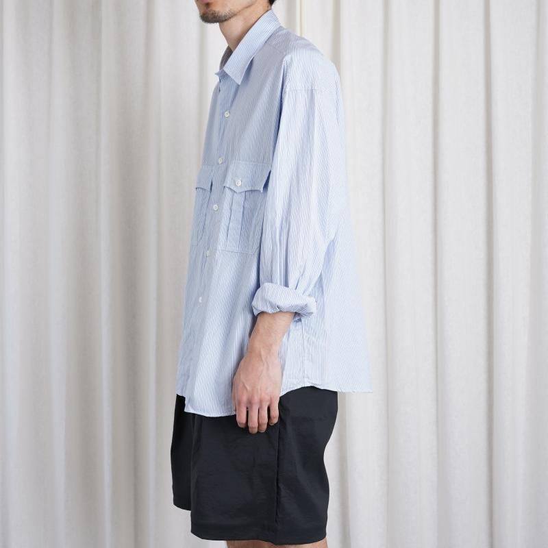  Porter Classic ݡ饷å ROLL UP STRIPE SHIRT  / BLUE