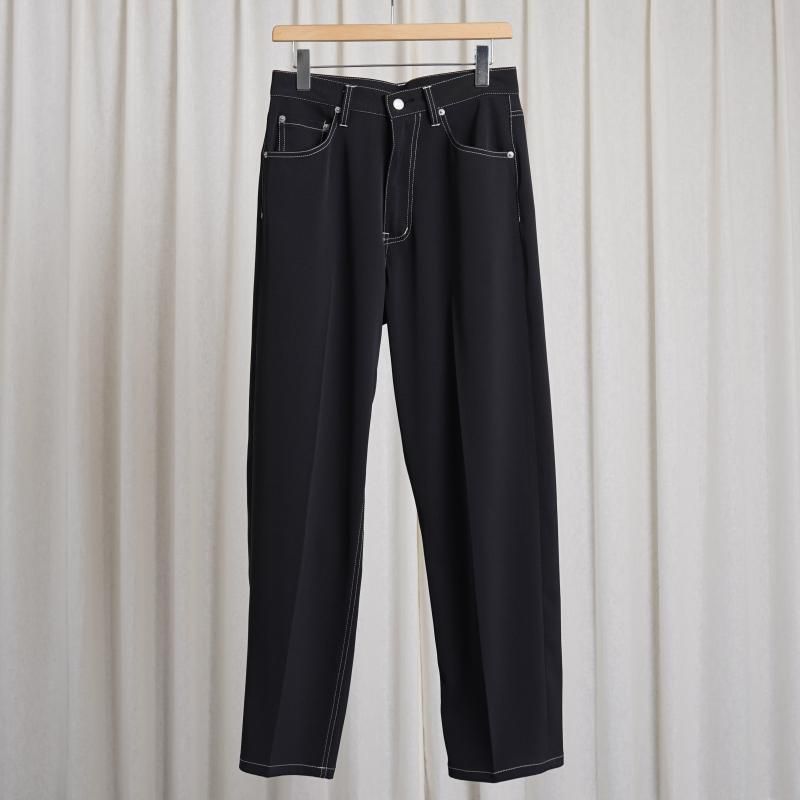 YOKE  衼5P WIDE LEG STRAIGHT PANTS  / BLACK