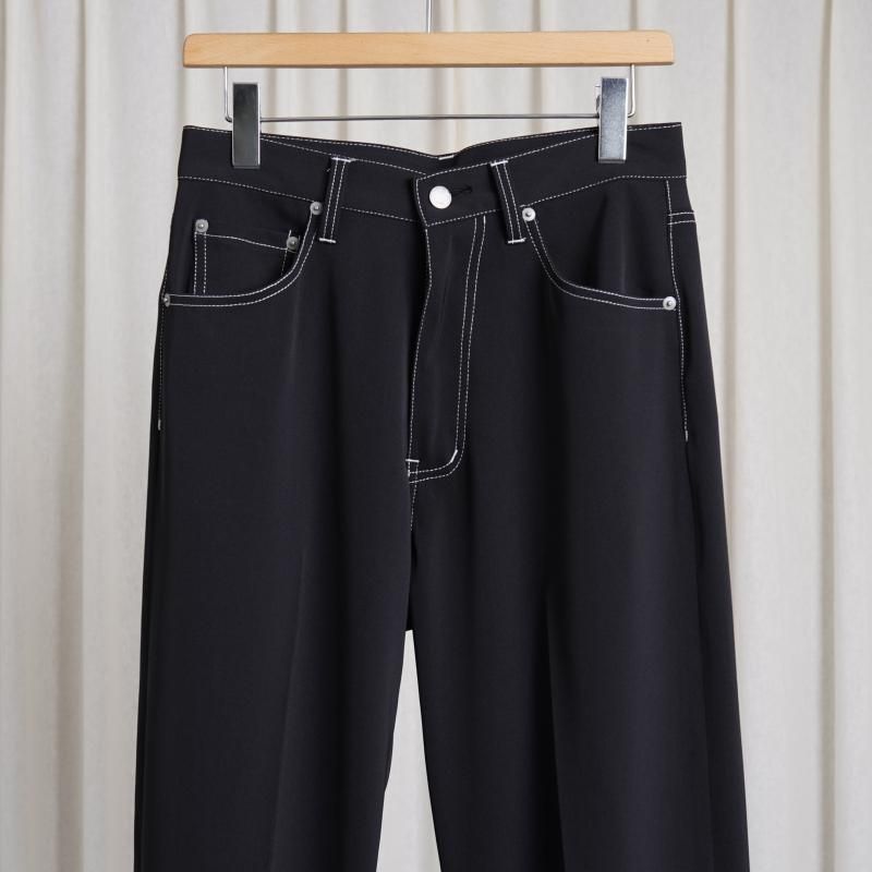 YOKE  衼5P WIDE LEG STRAIGHT PANTS  / BLACK