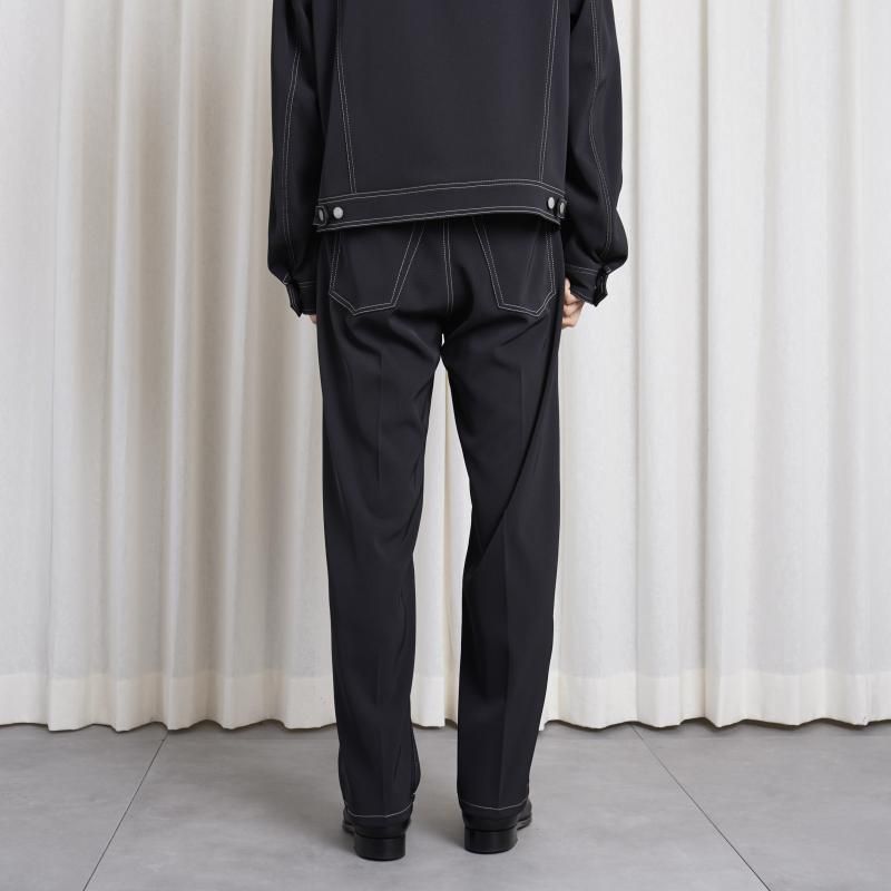 YOKE  衼5P WIDE LEG STRAIGHT PANTS  / BLACK