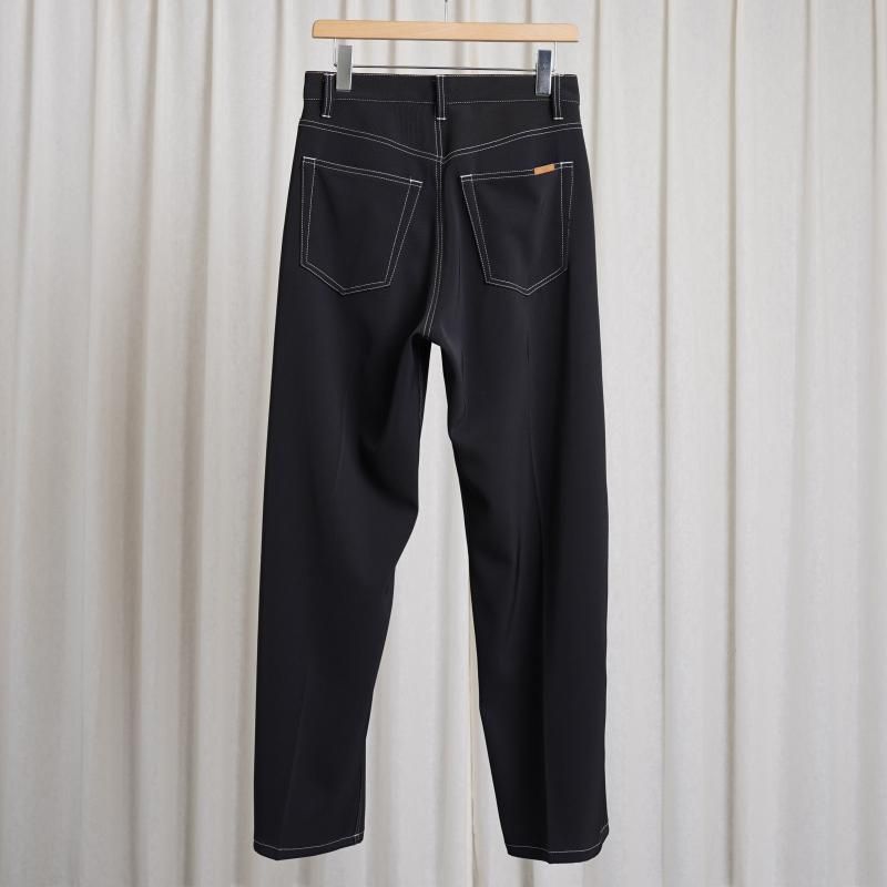 YOKE  衼5P WIDE LEG STRAIGHT PANTS  / BLACK