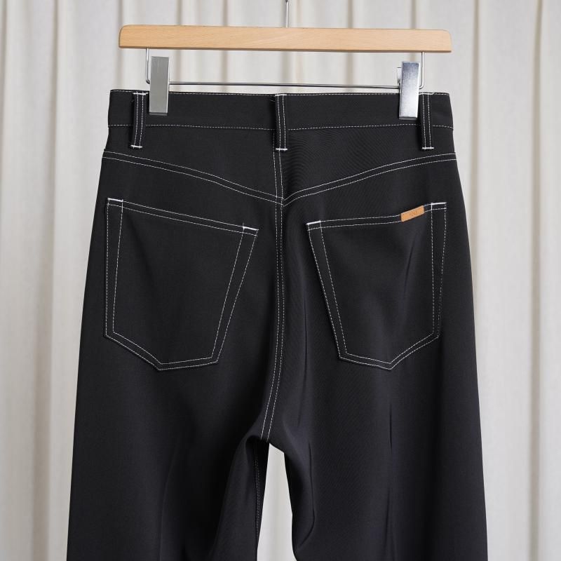 YOKE  衼5P WIDE LEG STRAIGHT PANTS  / BLACK