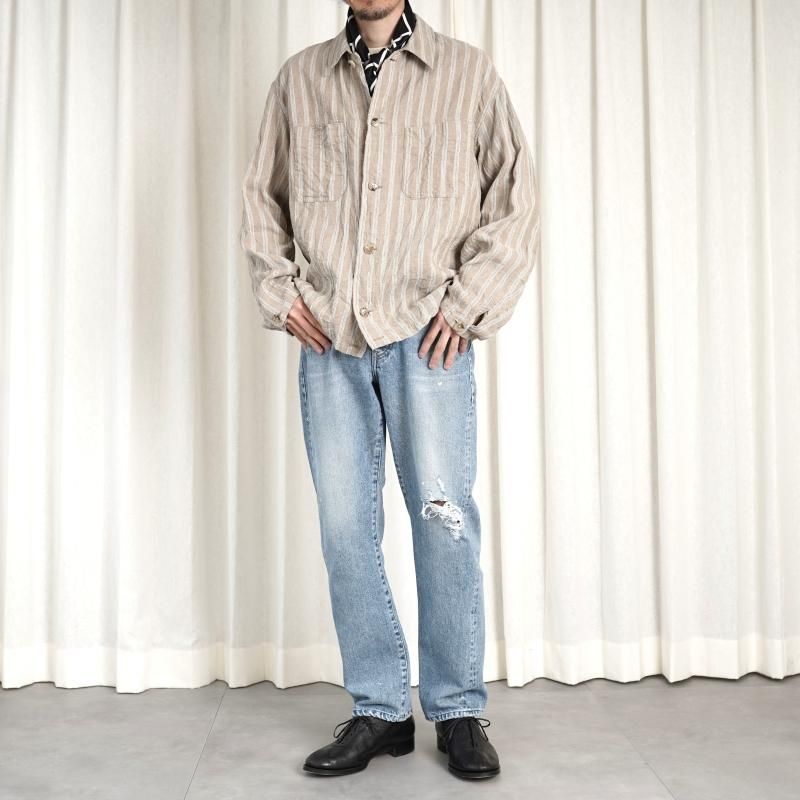TANAKA タナカ】 THE STRAIGHT JEAN TORUSERS / DAMAGE BLEACH