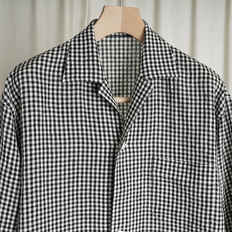 Cale カル】 WATER TWIST LINEN SHIRT JACKET / GINGHAM CHECK 