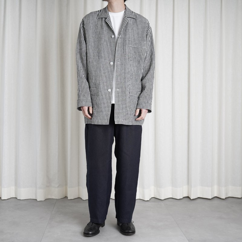 Cale カル】 WATER TWIST LINEN SHIRT JACKET / GINGHAM CHECK 
