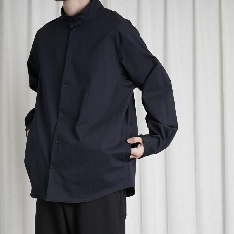 YAECA 䥨 COMFORT SHIRT STAND COLLAR SHIRT / NAVY