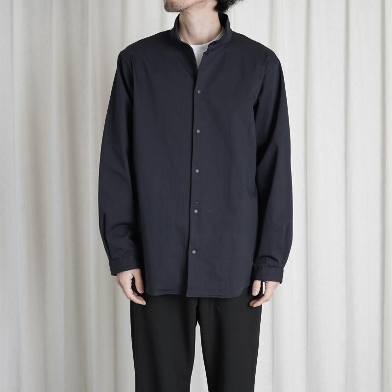 YAECA 䥨 COMFORT SHIRT STAND COLLAR SHIRT / NAVY