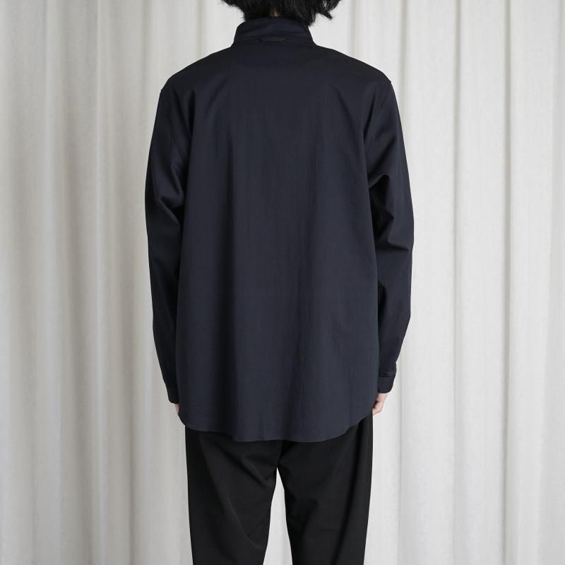 YAECA 䥨 COMFORT SHIRT STAND COLLAR SHIRT / NAVY