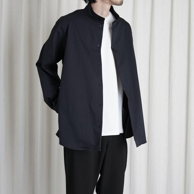 YAECA 䥨 COMFORT SHIRT STAND COLLAR SHIRT / NAVY