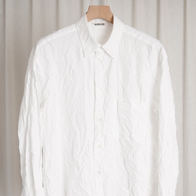 AURALEE オーラリー】WRINKLED WASHED FINX TWILL SHIRT / WHITE - Avelia ONLINE STORE