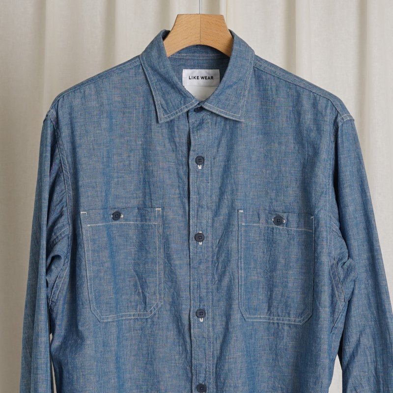 YAECA ヤエカ】 LIKE WEAR CHAMBRAY SHIRT / INDIGO - Avelia ONLINE STORE