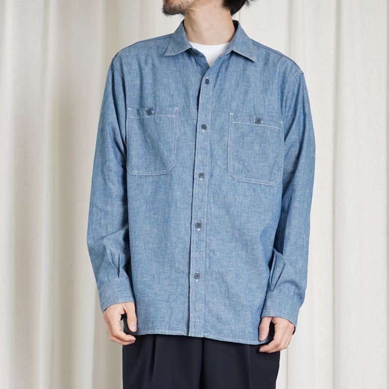 YAECA ヤエカ】 LIKE WEAR CHAMBRAY SHIRT / INDIGO - Avelia ONLINE STORE