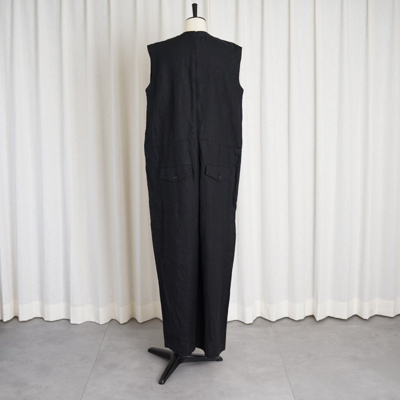 24SS WIRROW LINEN ALL-IN-ONE -WOMES- / BLACK