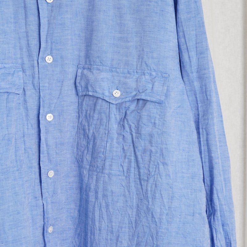 Porter Classic ポータークラシック】 ROLL UP LINEN COTTON SHIRT (CANCLINI) / BLUE -  Avelia ONLINE STORE