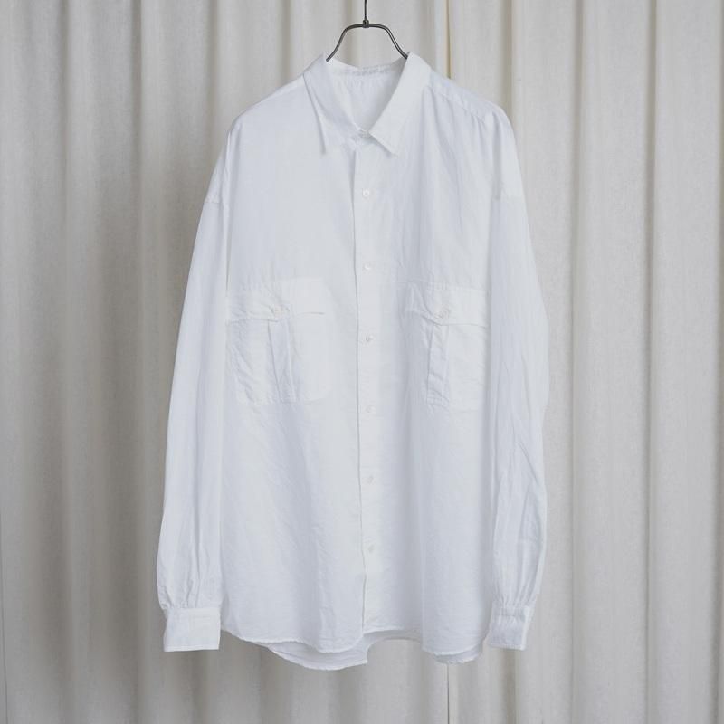 【Porter Classic ポータークラシック】ROLL UP LINEN COTTON SHIRT (CANCLINI) / WHITE