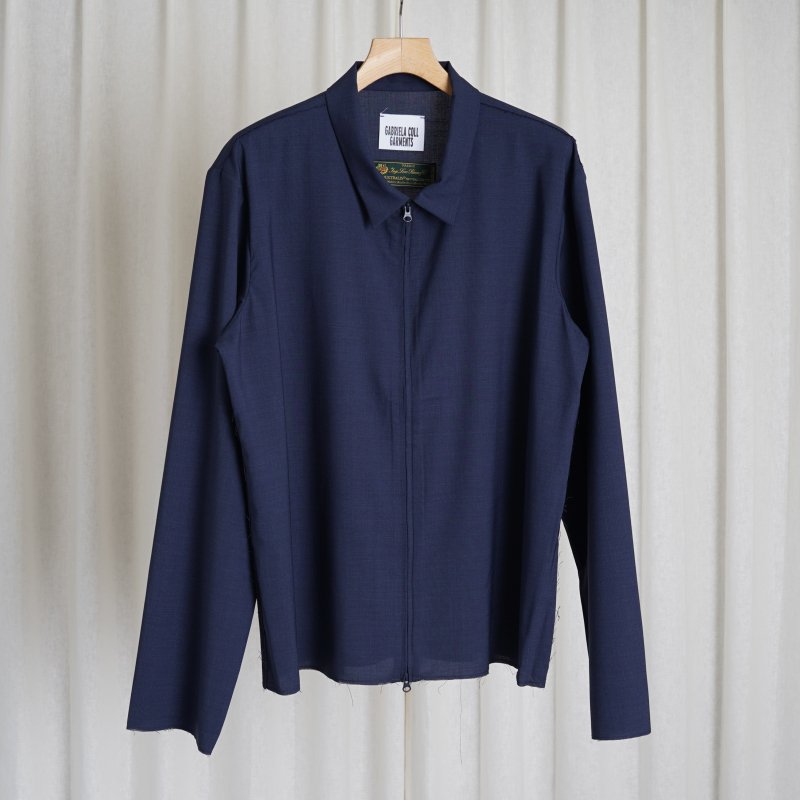 GABRIELA COLL GARMENTS ガブリエラ コール ガーメンツ】 NO.273 LORO PIANA FINE WOOL ZIPPER  JACKET -UNISEX- / BLUE - Avelia Online Store