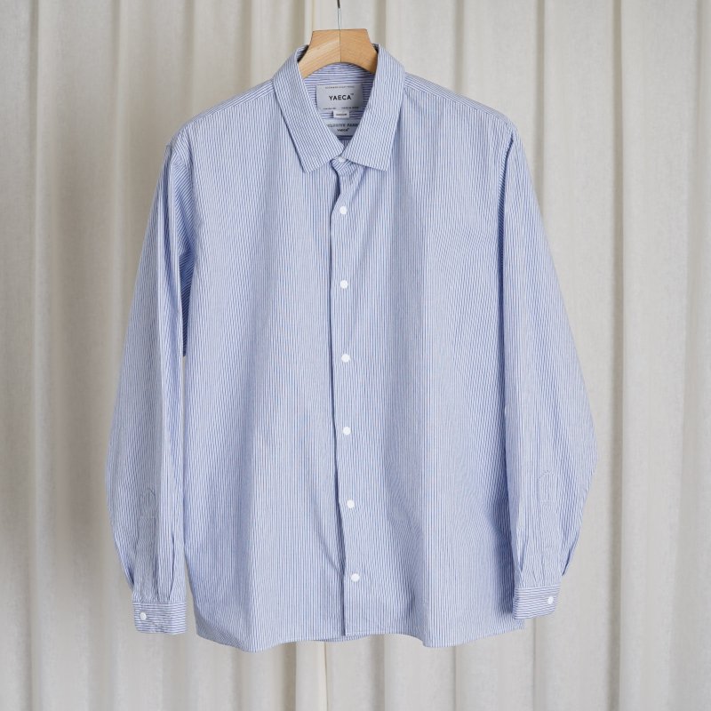 YAECA ヤエカ】 COMFORT SHIRT RELAX SQUARE / BLUE STRIPE - Avelia ONLINE STORE